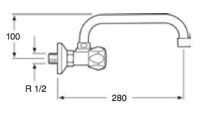 GRIFO GIRATORIO UN AGUA CAÑO ALTO 20 CM CROMO